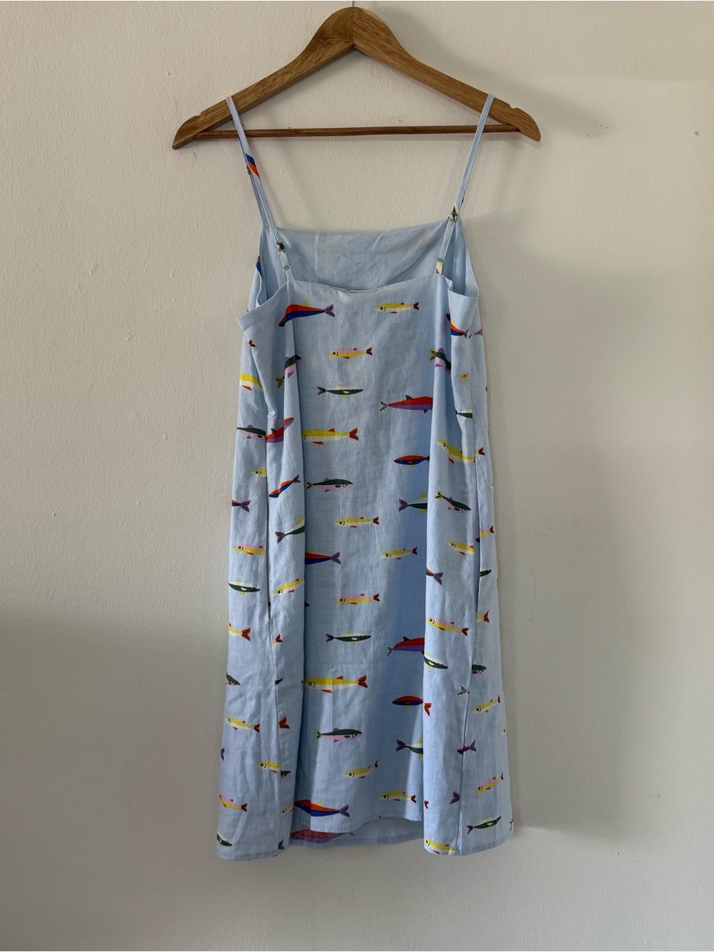 NWT Magaschoni Light Blue Fish Print Mini Dress - Picture 2 of 13